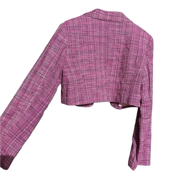 Jonathan Martin Blazer Pink Tweed Vintage Crop Legally Blonde Style Barbie Sz 12 - Picture 4 of 4